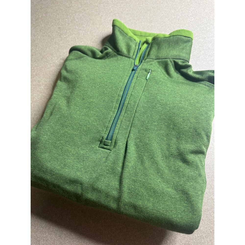 Patagonia Mens Capilene Thermal Weight Polartec Fleece 1/4 Zip Green Medium